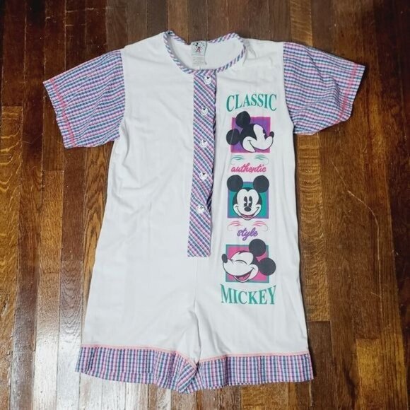 Vintage 90s Mickey & Co Sporty Mickey Mouse Romper Pajamas - Picture 3 of 16